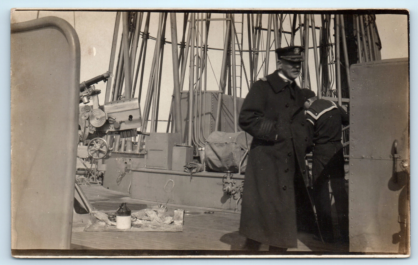 WWI USS Michigan Battleship Admiral Usher Real Photo Postcard RPPC