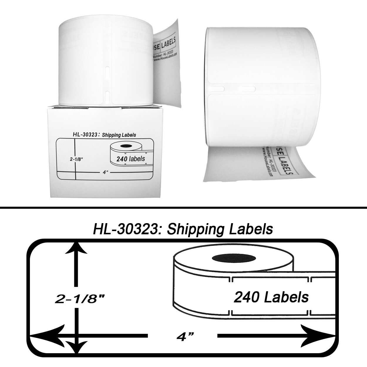 DYMO LW 30323 / 30573 Direct Thermal Shipping Labels - (40) Rolls - 2-1/8" x 4"