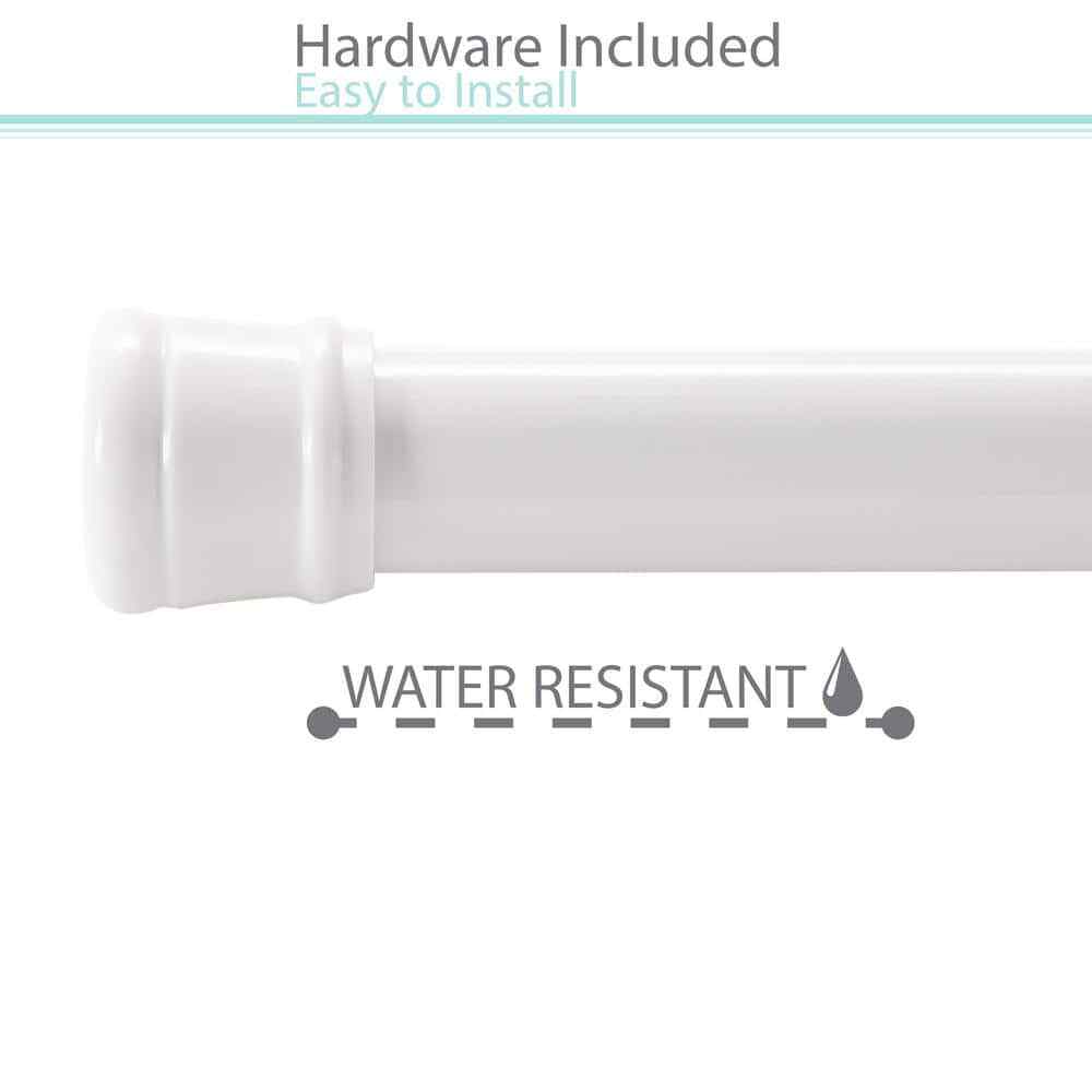 42 - 72 in. Spring Tension Shower Curtain Rod, White, Adjustable