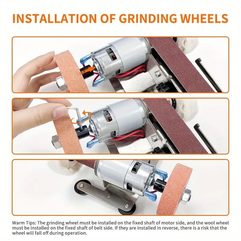 Mini Electric Grinder Belt Sander Polishing Grinding Knife DIY Sharpener Machine