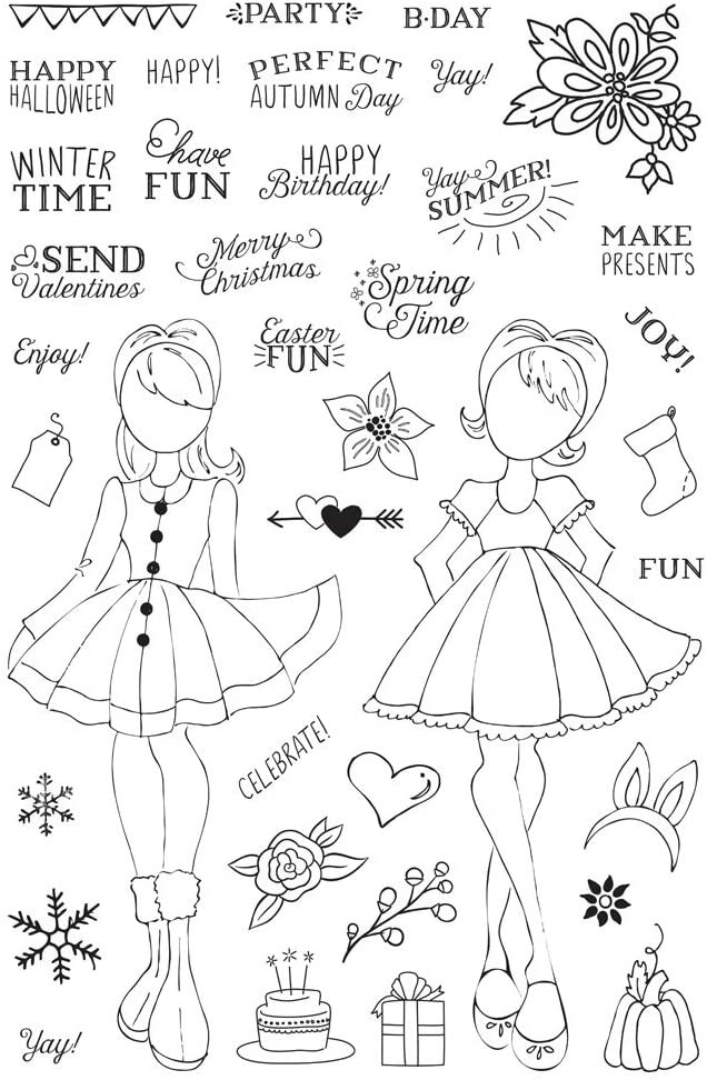 Prima Marketing Julie Nutting Mixed Media Doll and Planner Stamps - You Choose!