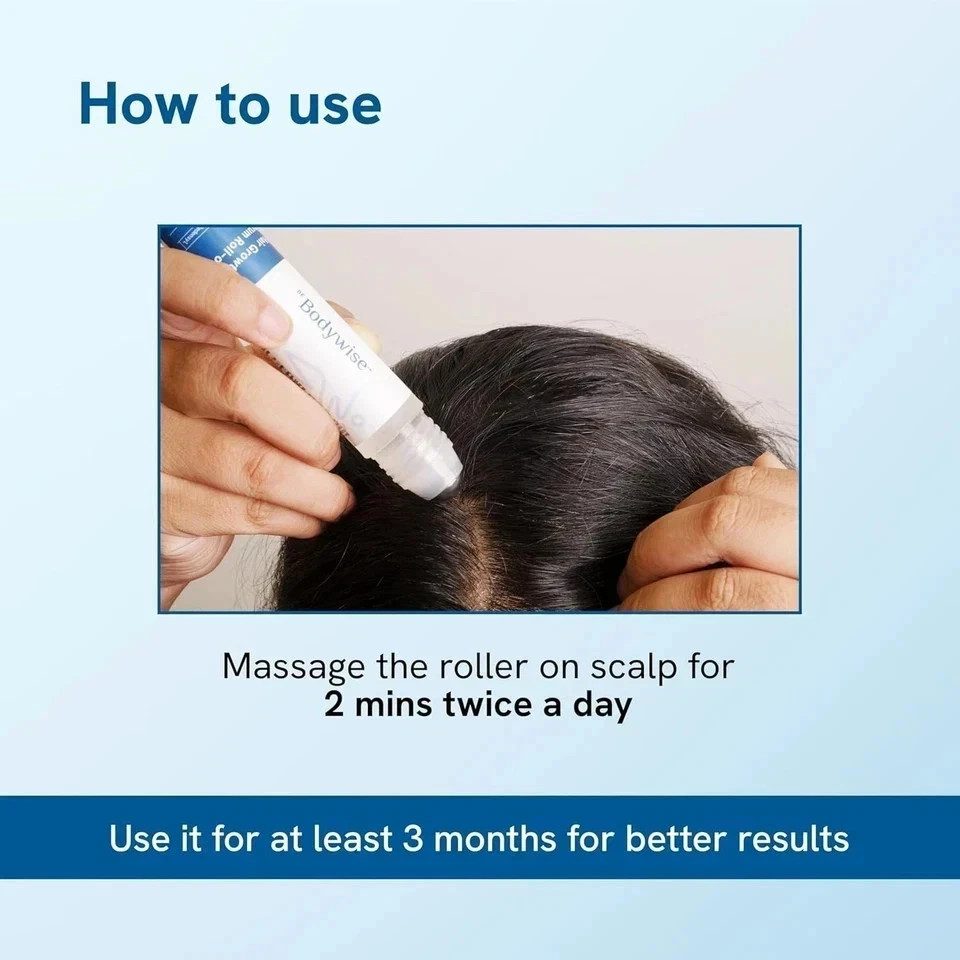 Be Bodywise Rosemary Hair Growth Serum Roll-On – 3% Redensyl & 2% Anagain, 10ml