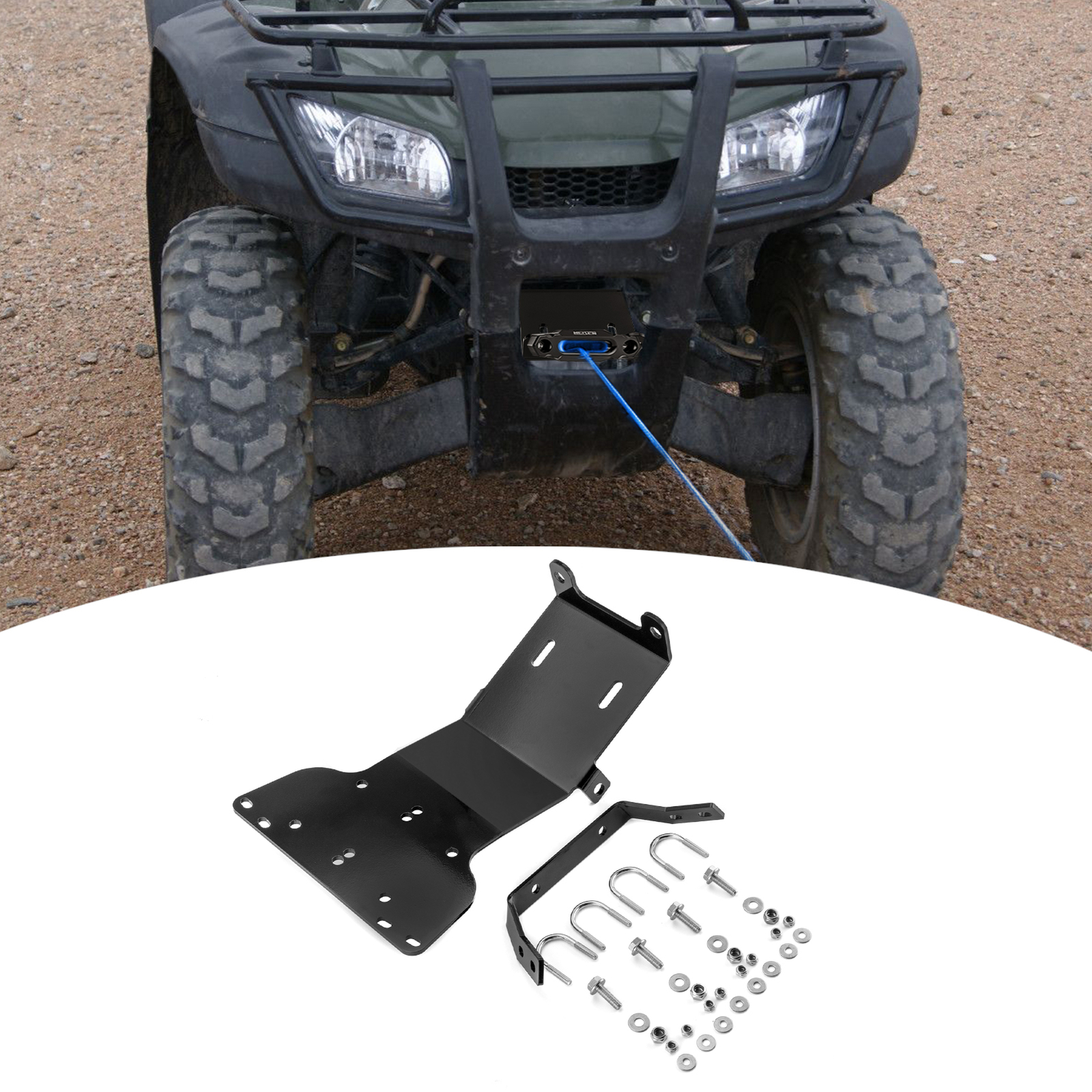 Heavy-Duty Steel ATV Winch Mounting Plate Fits 2000-2008 HONDA RANCHER 350/400