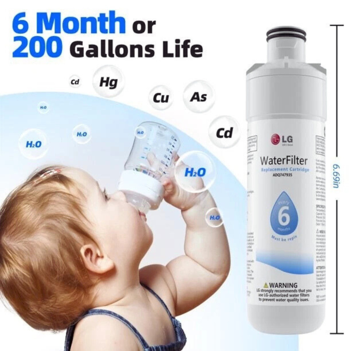 For LT1000P ADQ747935 1 PACK Refresh Refrigerator Ice Water Filter US Stock