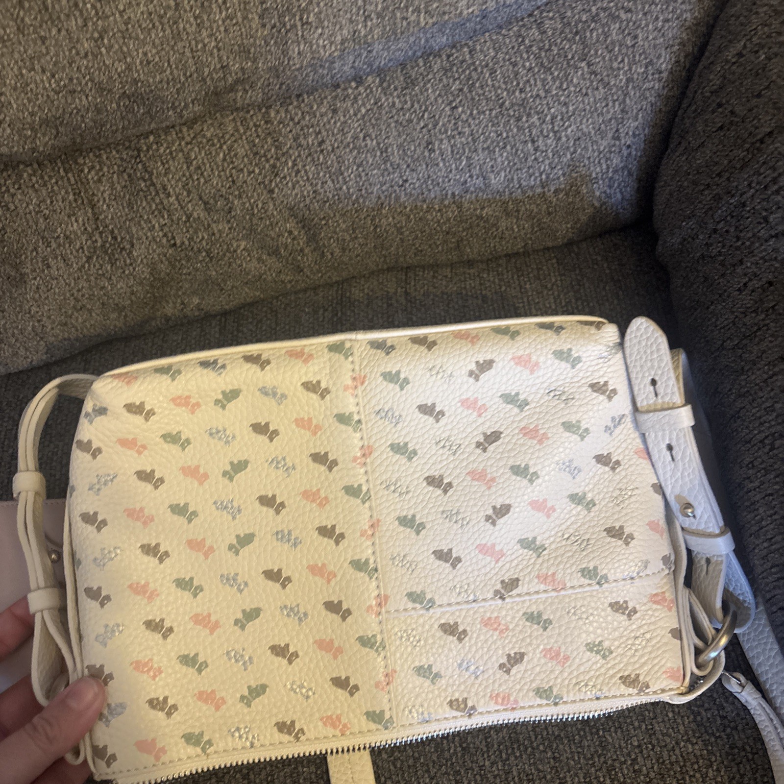 Radley London Scottie Dog Cream Rose Grey Purse Leather Crossbody Scottie Charm