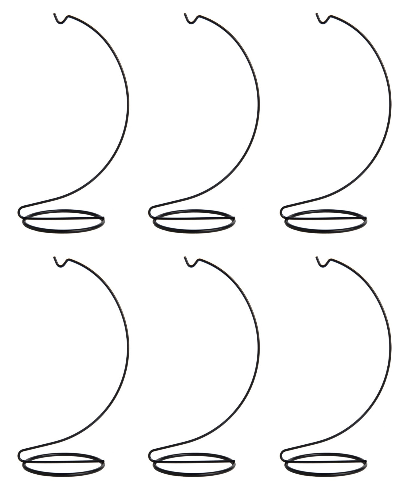 Ornament Display Stand Wire Hanger Holders,10 Inch Tall Black Chrome, Pack of 6