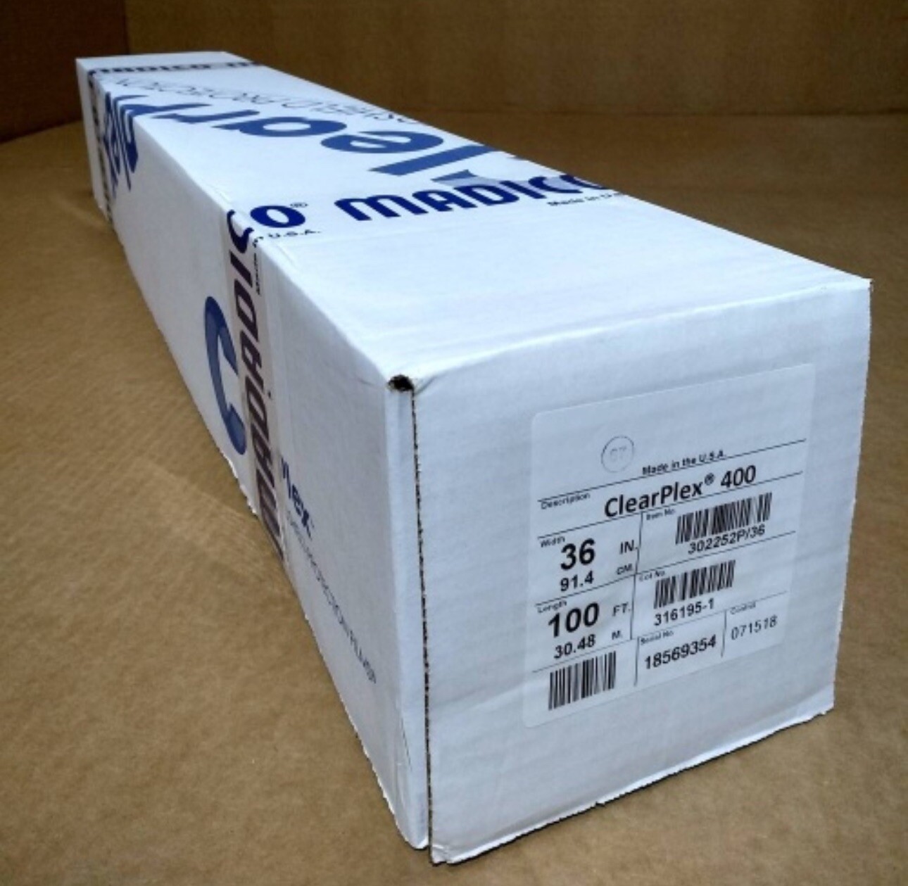 Clearplex Windshield Protection Film 36” x 100 Ft Full Roll PPF from Madico