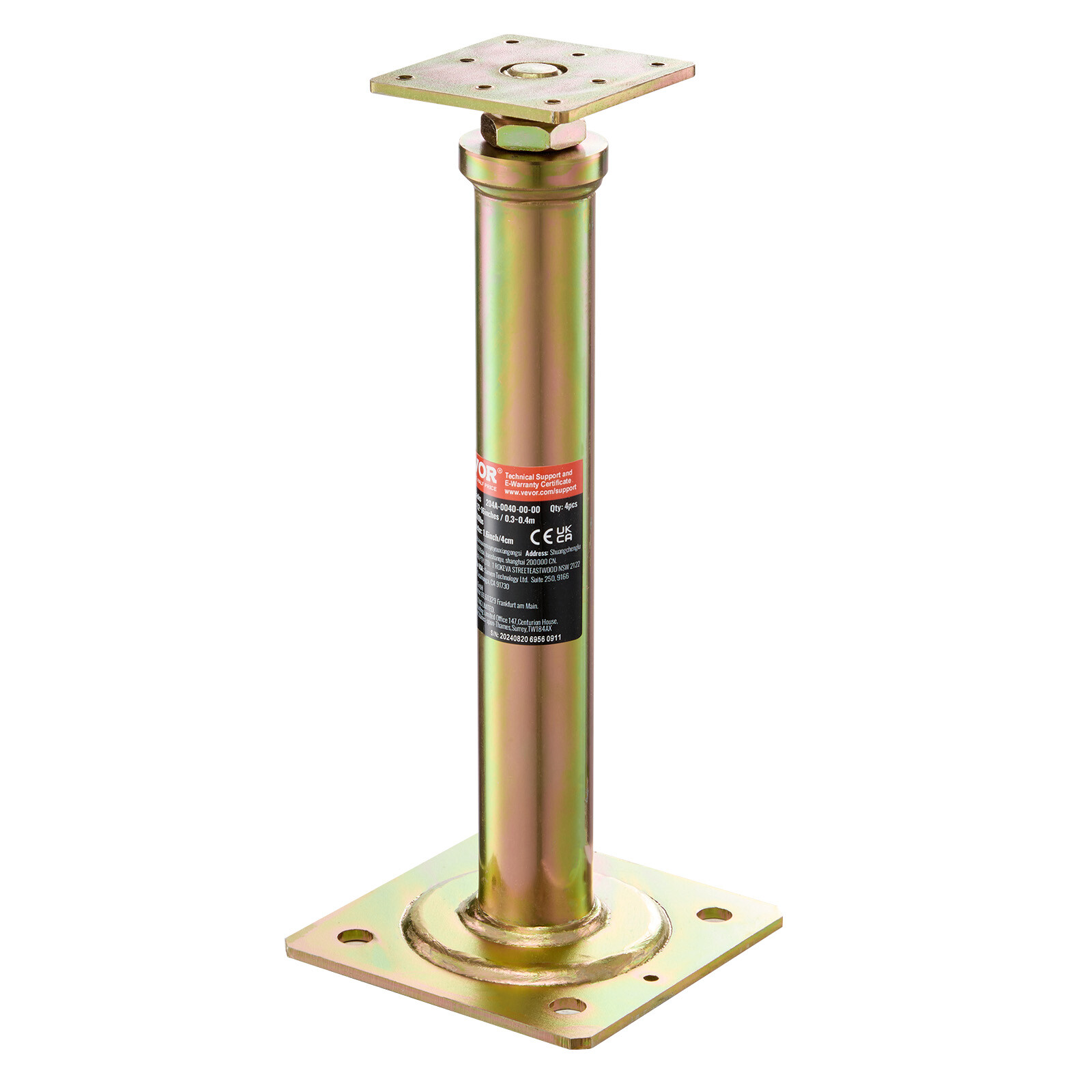 VEVOR 4PCS Adjustable Floor Jack Post House Floor Leveling Lift 11.6"-16" Height