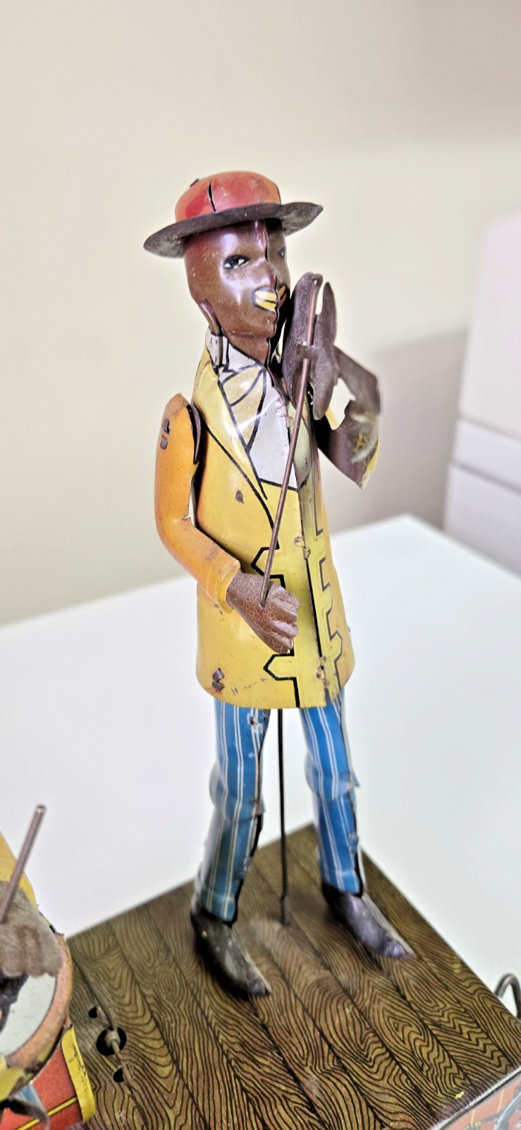 ANTIQUE WIND-UP MARX LITHOGRAPH TIN TOY "SPIC and SPAN" BAND - WORKING