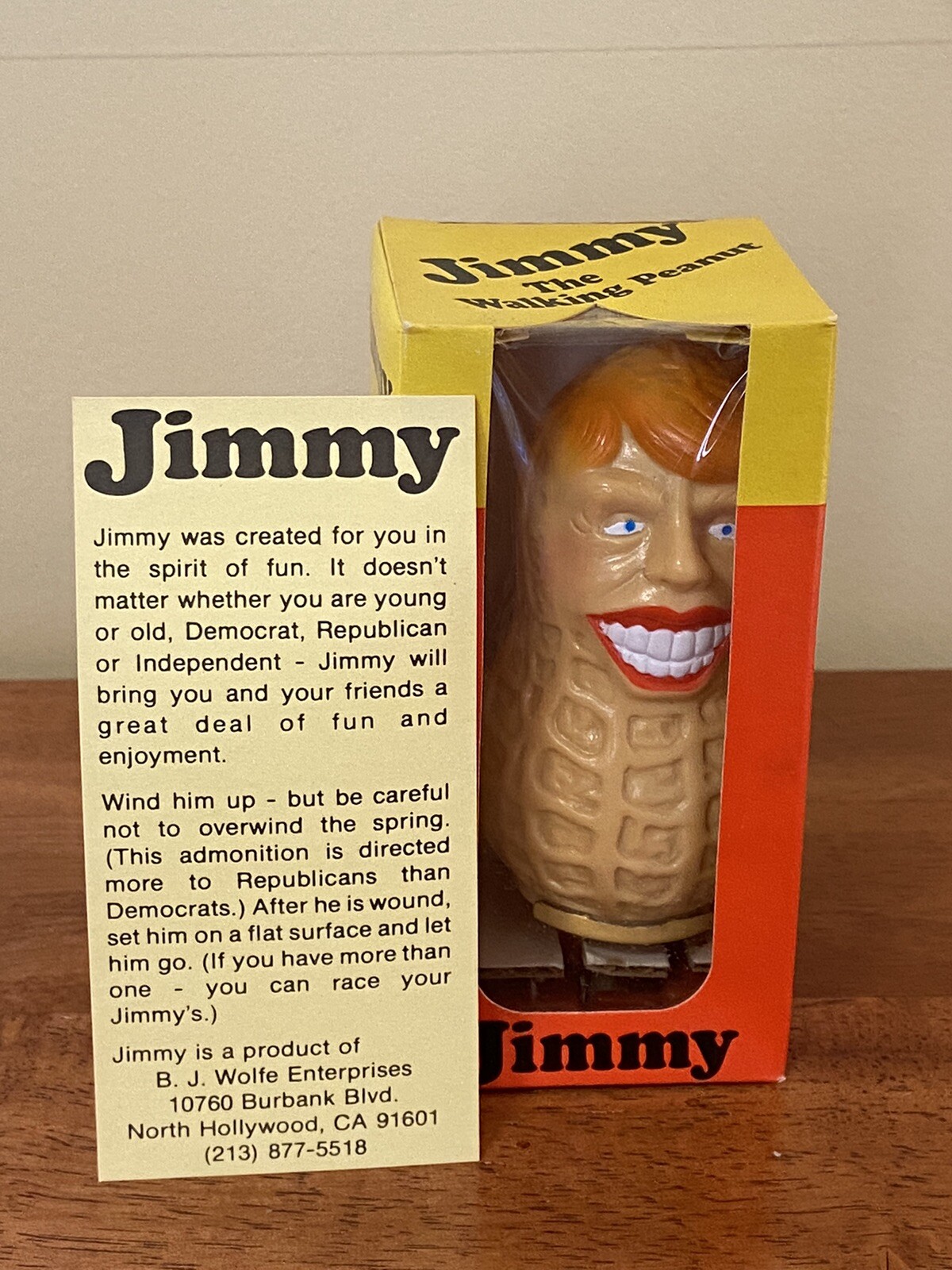 Jimmy Carter "Jimmy The Walking Peanut" Vintage Wind-Up Toy in its Original Box