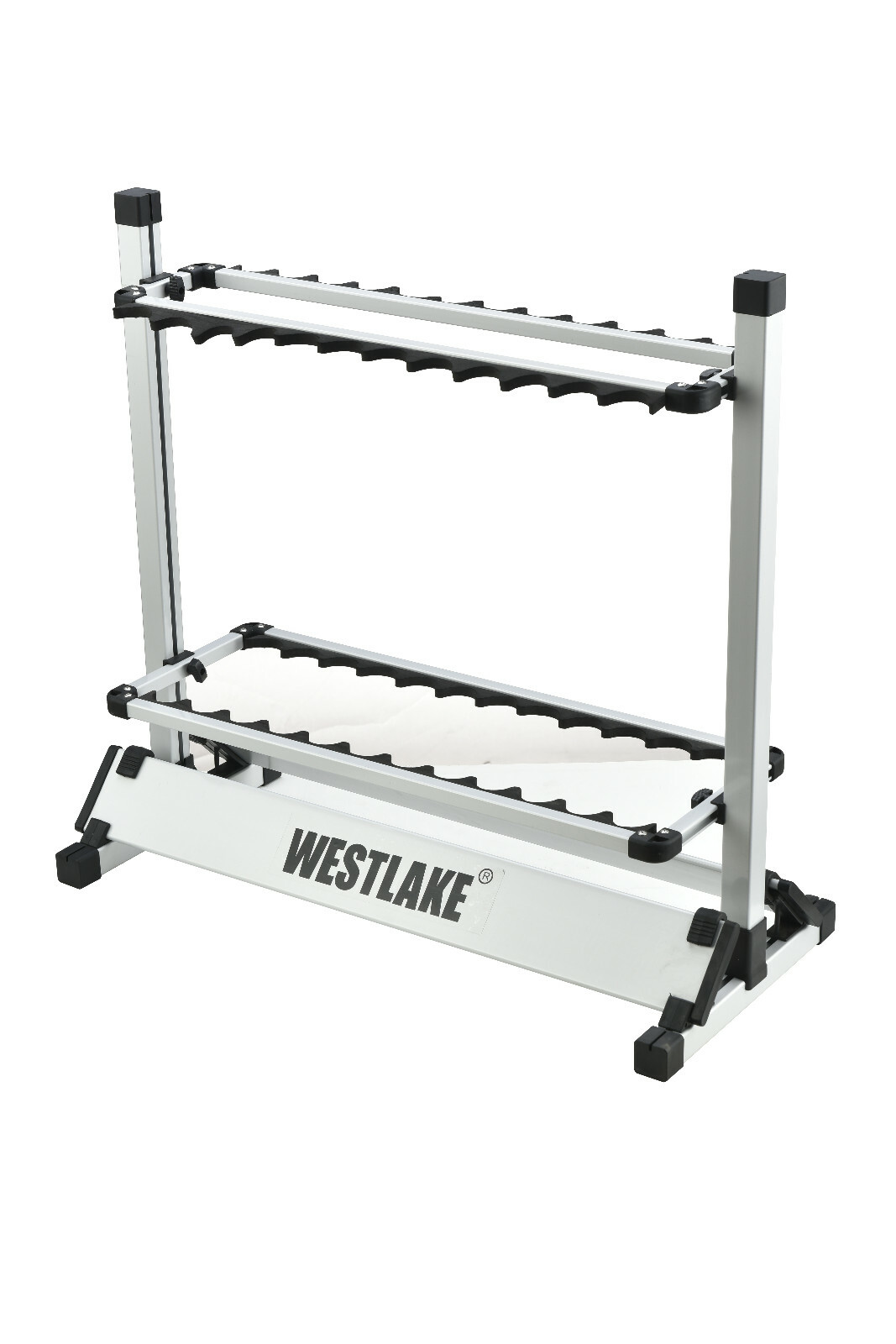 24 Rod Fishing Pole Holder Aluminum Alloy Rack Stand Portable Storage Tool US