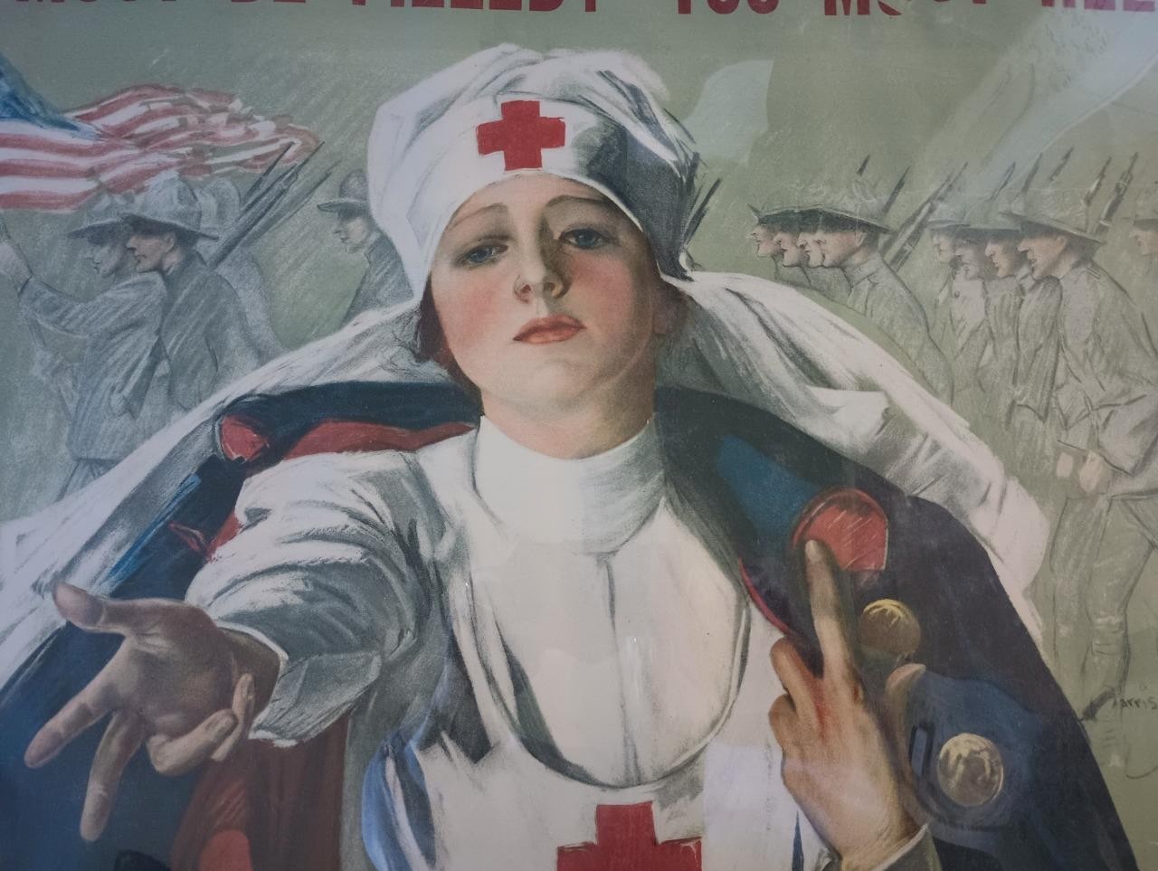 HARRISON FISHER RED CROSS POSTER ONONDAGA COUNTY SYRACUSE WAR CHEST WWI MISPRINT