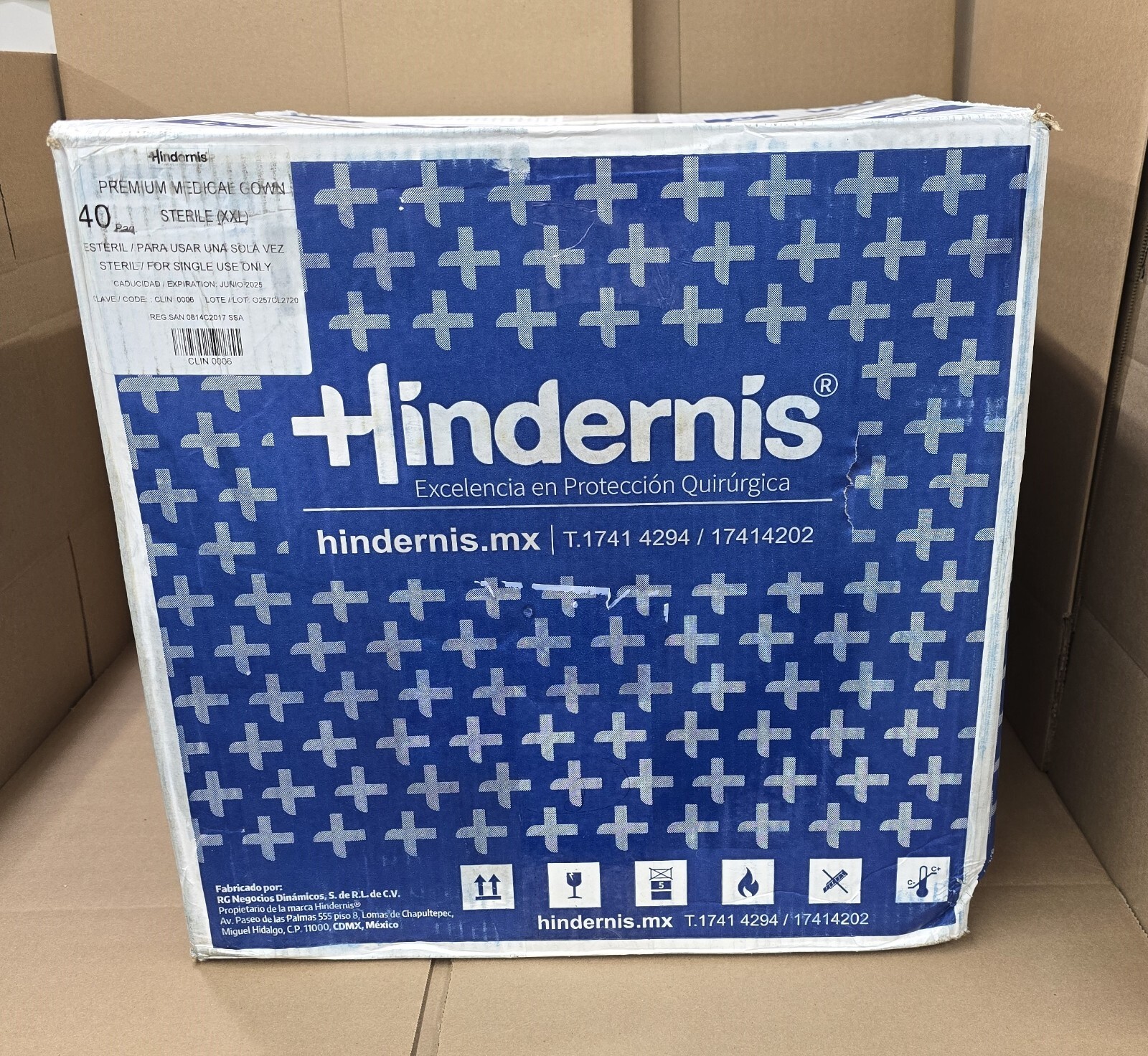 Hindernis Case of 40 Sterile Medical Gowns Size XXL AAMI level 3