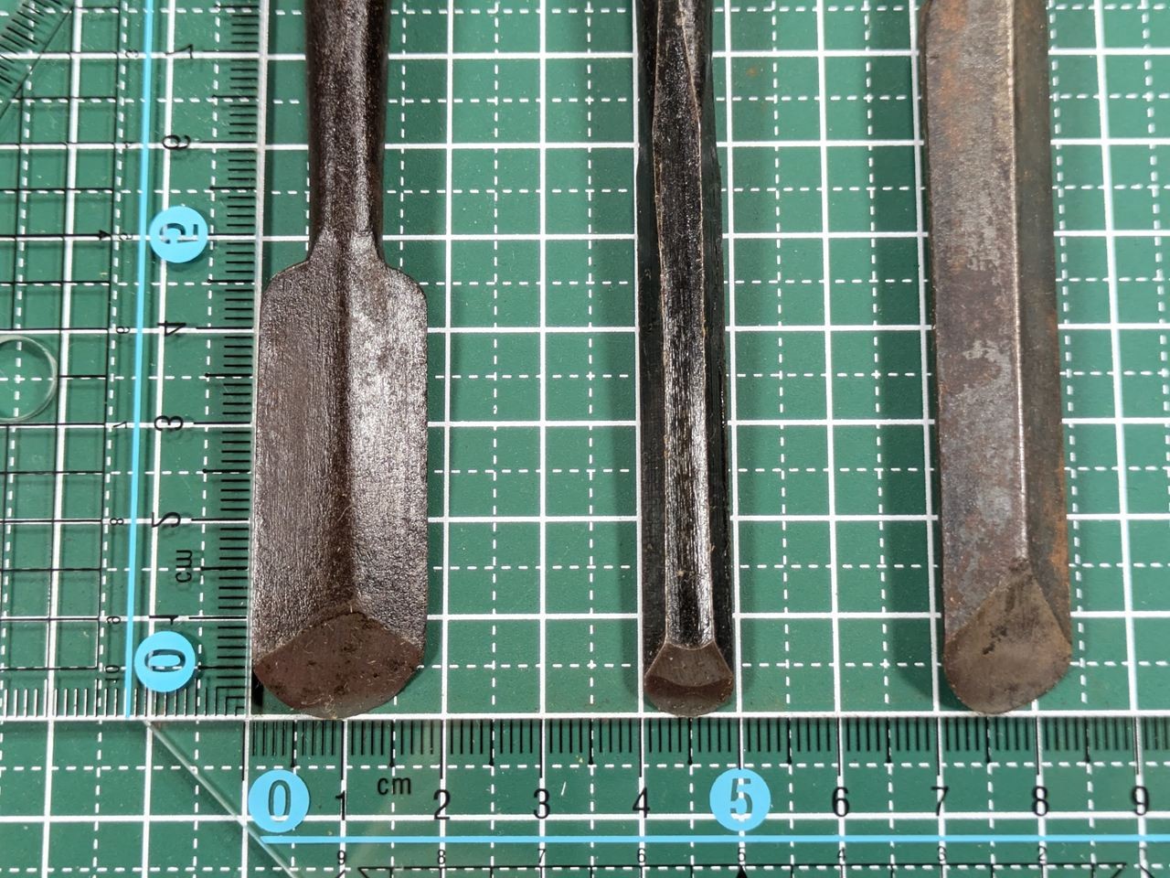 Japanese vintage chisel tataki Nomi Japan Signed Old 25.28.18.9.14mm LL986