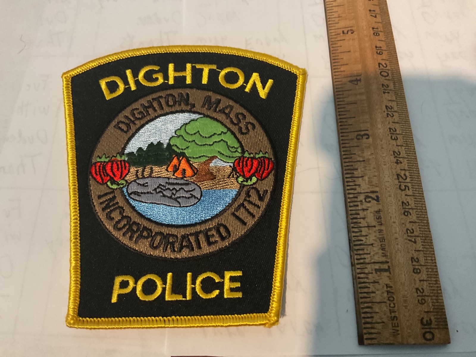 Dighton Police Massachusetts collectable Patch Set 4 pieces full Size New