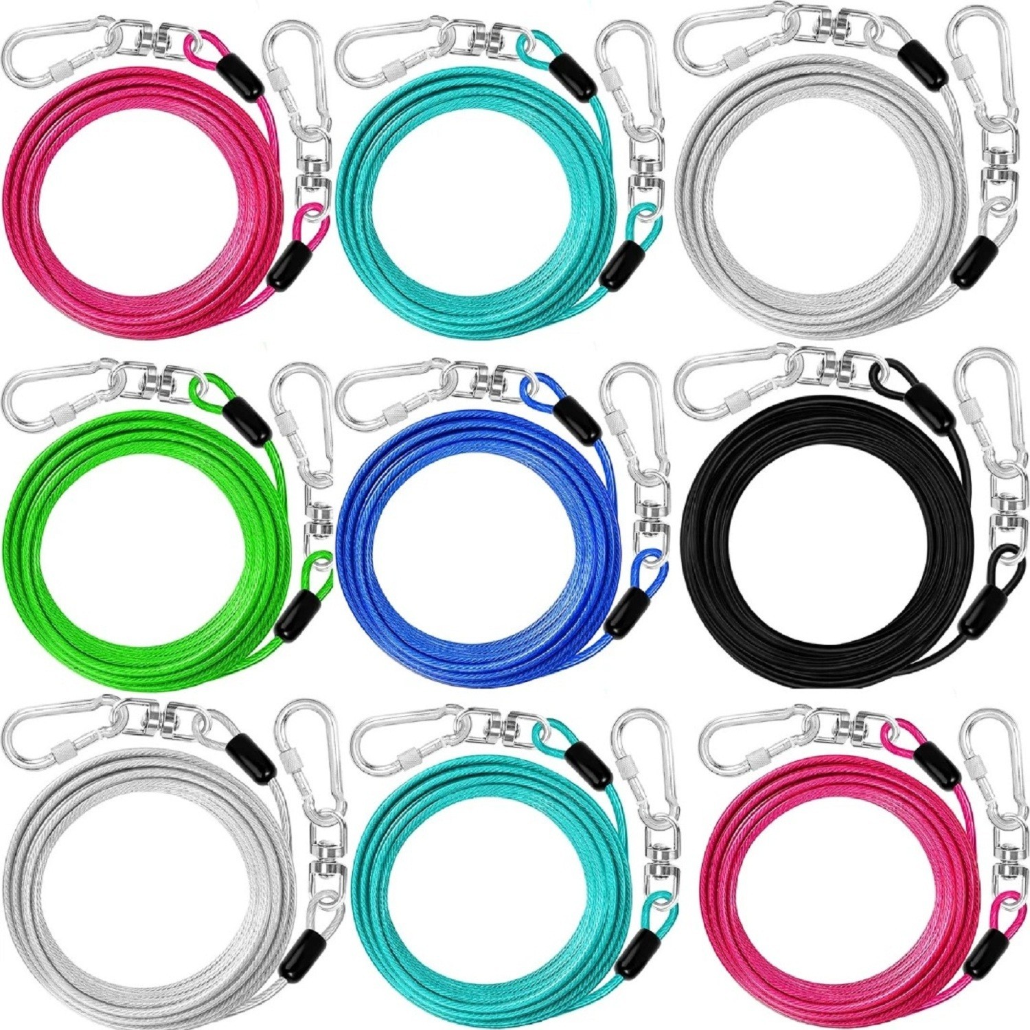 Jenico Premium Tie Out Cable for Dogs Up to 500 Lbs, 10 to 50 Feet, Heavy Duty