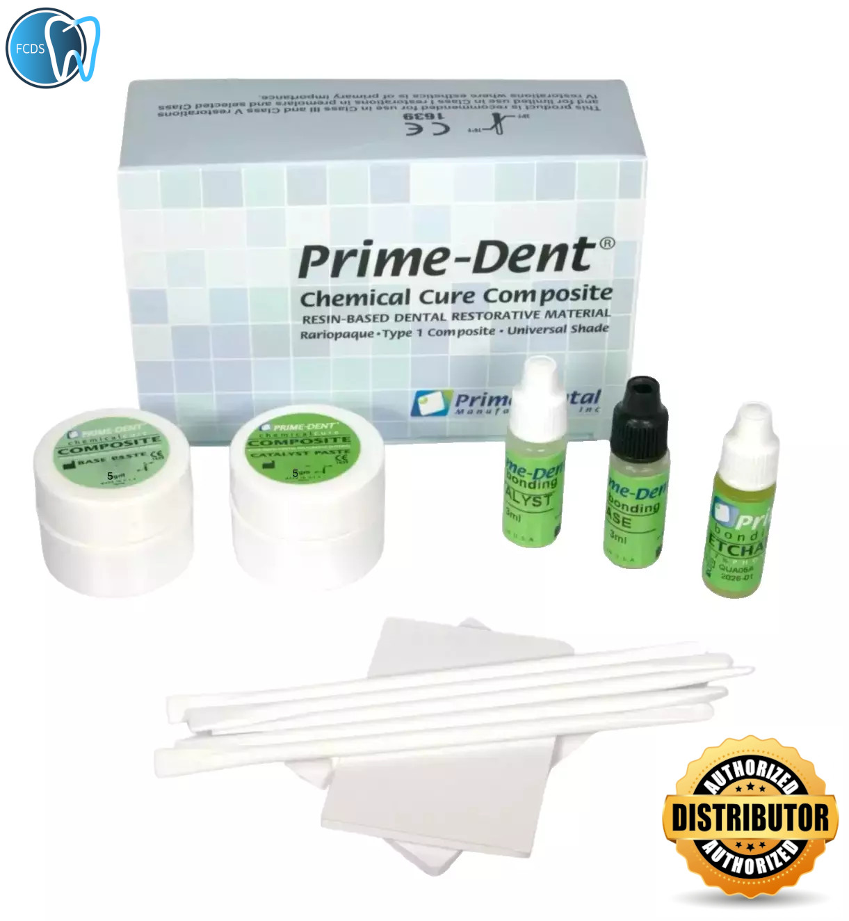 Prime-Dent Dental Self Cure Composite Cracked Tooth Kit Repair 5g/5g with Bond