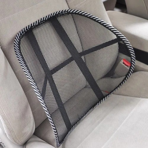 Car Seat Back Support Breathable Mesh Back Lumbar Support Cushion w/Massage Bead