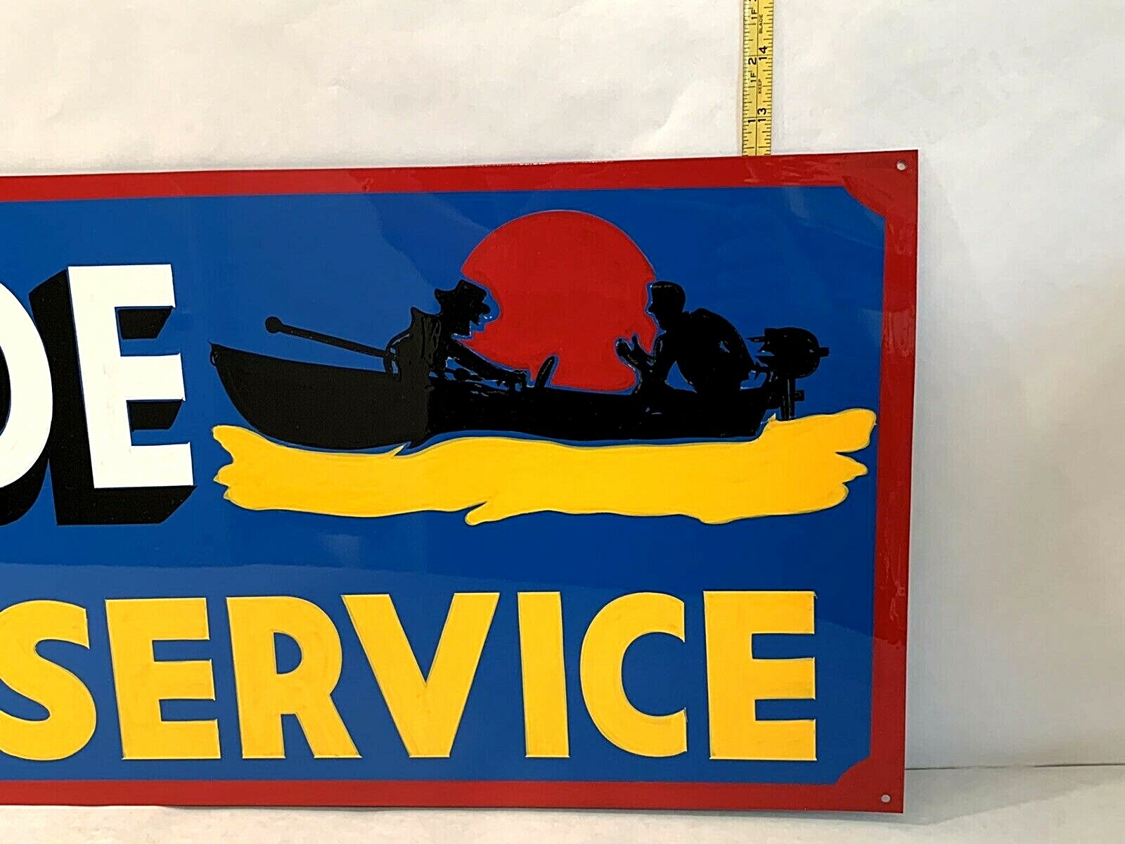 Vintage Hand Painted Evinrude Boat Parts Service Shop Sign