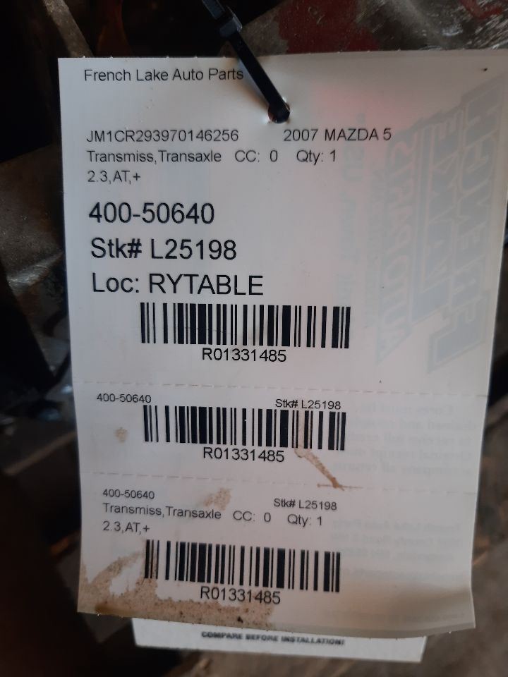 Automatic Transmission 2.3L Fits 2007 MAZDA 5 1331485