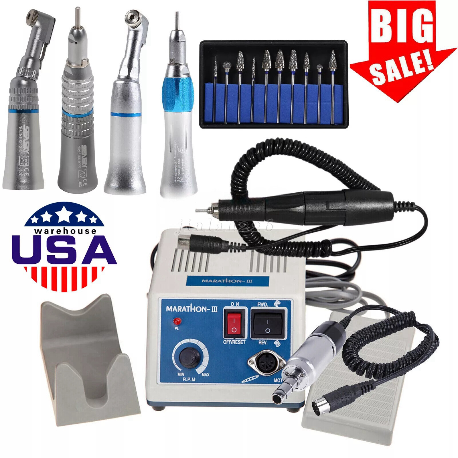 Dental Lab Marathon Electric Micromotor Polishing 35K rpm Motor Handpiece/ Bur