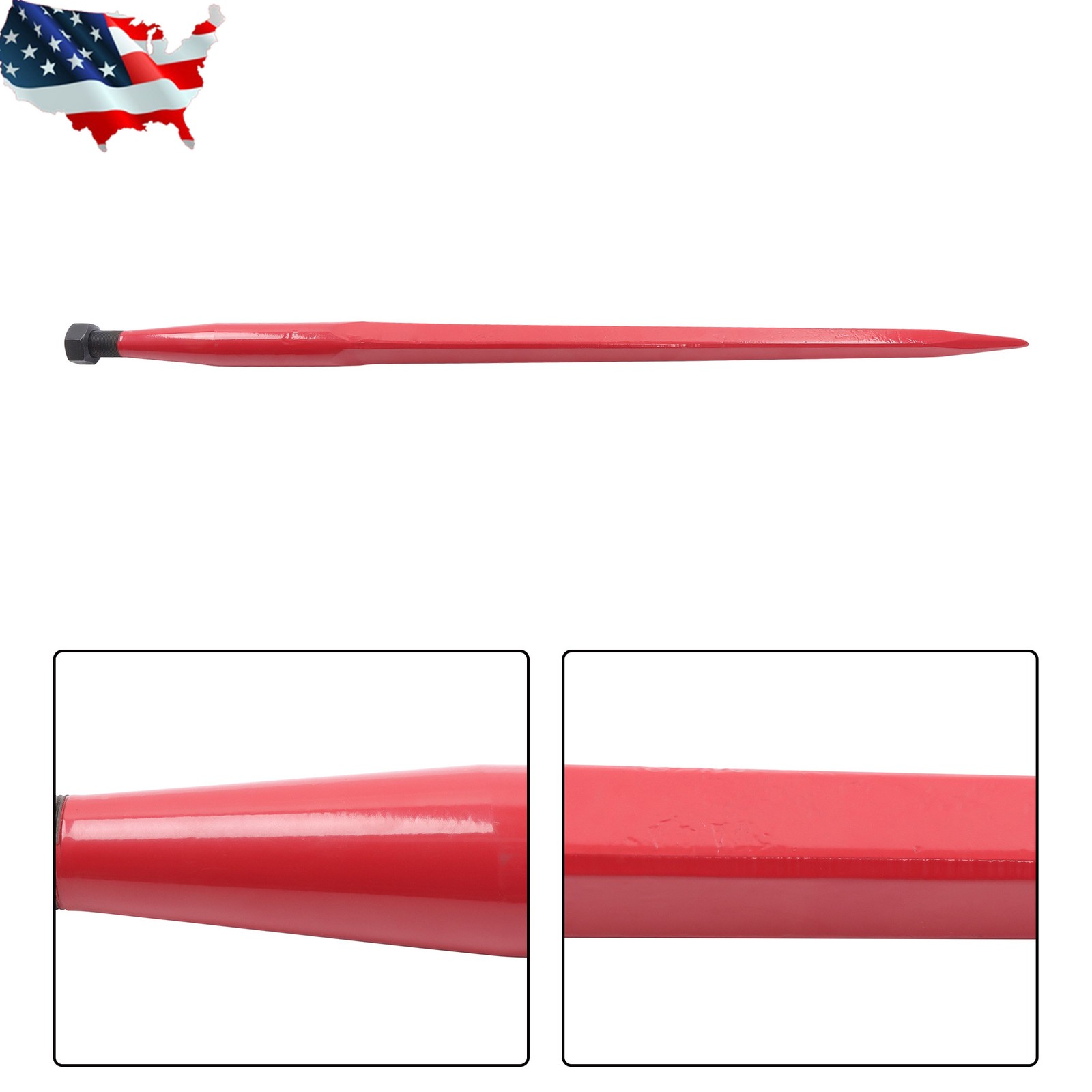 Tractor 39" Hay Spear With Fork 1600lbs Loading Capacity For Skid Steer Loader