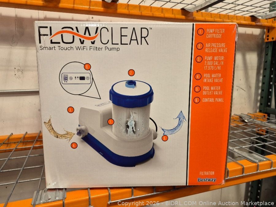Flowclear 2000 Gph Smart Touch Wifi Above-Ground Pool Pump Filter 12000 Gal Pool