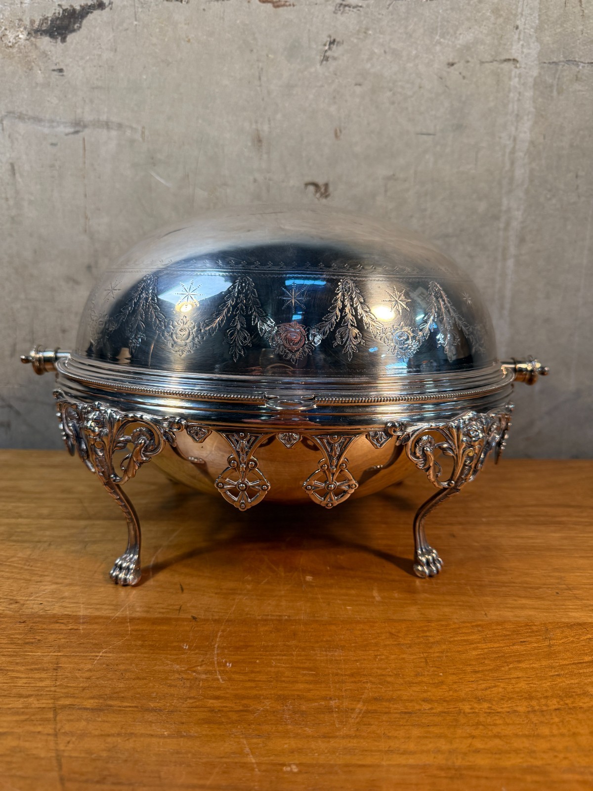 Antique Elkington & Co Silver Plate Roll Top Dome 12069 Victorian circa 1880s