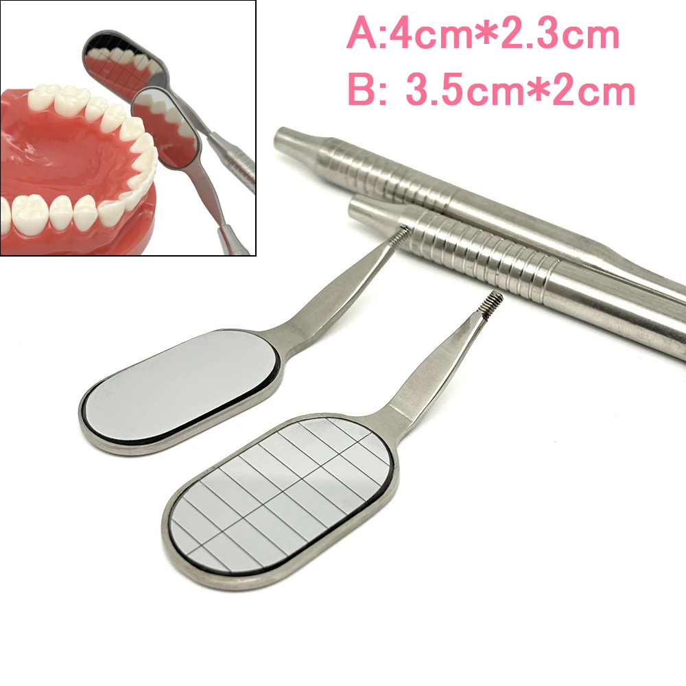 Dental Long shape Mouth Mirror Anti-fog Rhodium Mirrors Reflectors with Handle