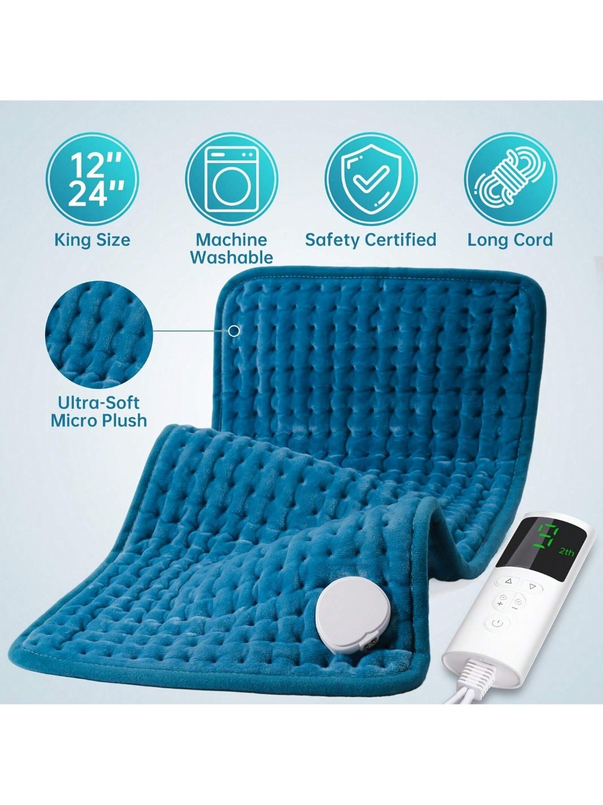 Heating Pad - Electric Heating Pads for Back,Neck, 9 Heat Settings & Moist Heat