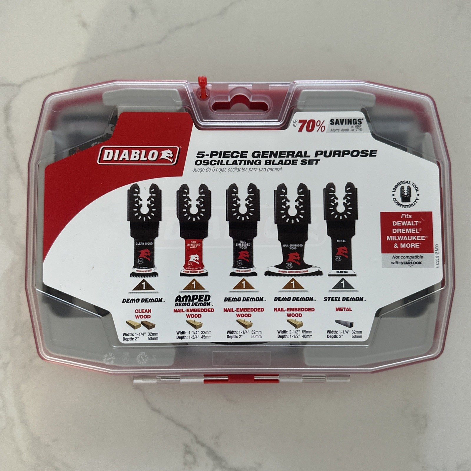 New Diablo Swiss Universal Fit Wood & Metal Oscillating Blade Set 5pc DOU5SPC