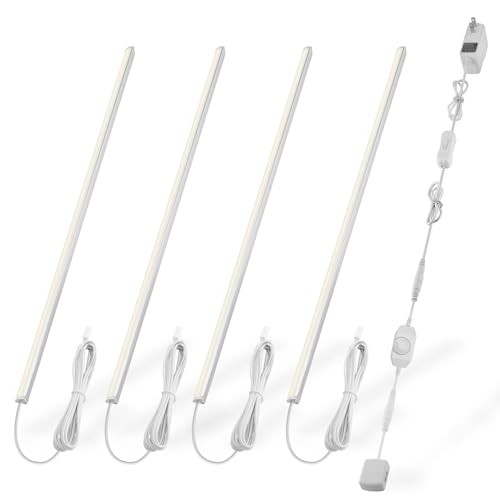 V-Shape Under Cabinet Lighting Kit - 4pcs 12" Dimmable Slim LED Warm White