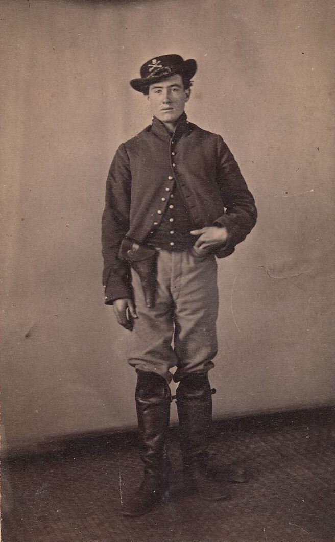 Black Leather Boots with Knee Flap Size 11 - Civil War