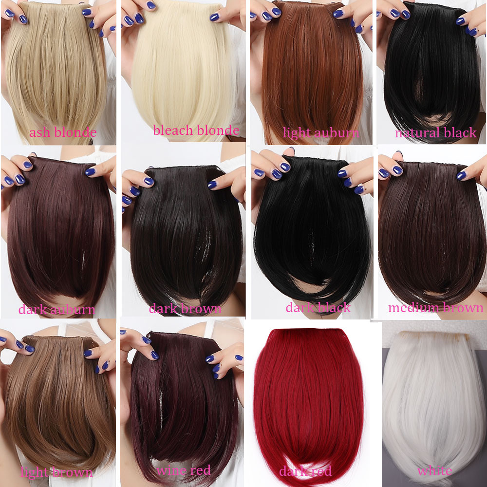 Thin Neat Bangs AS Remy Human Hair Extensions Clip in on Fringe Front Hairpiece