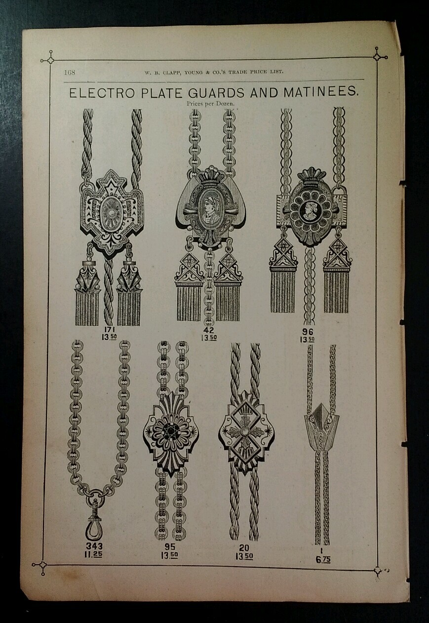 Chains Guards Slide Fire Gilt Matines 1881 Catalog Page Clapp Chicago Rare VHTF