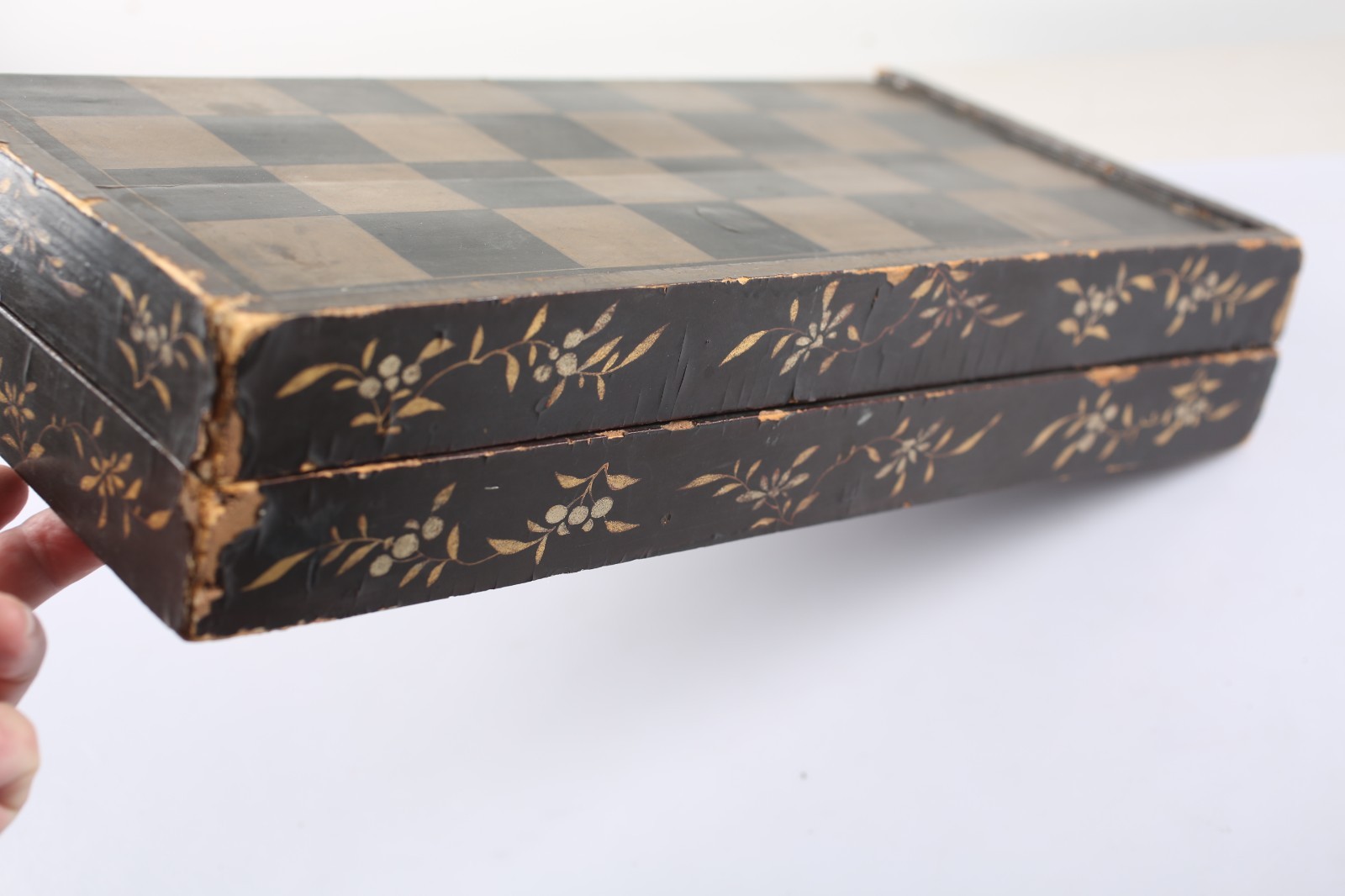 Original Civil War ID'ed Soldier's Game Checkers Backgammon Board Vermont Vols