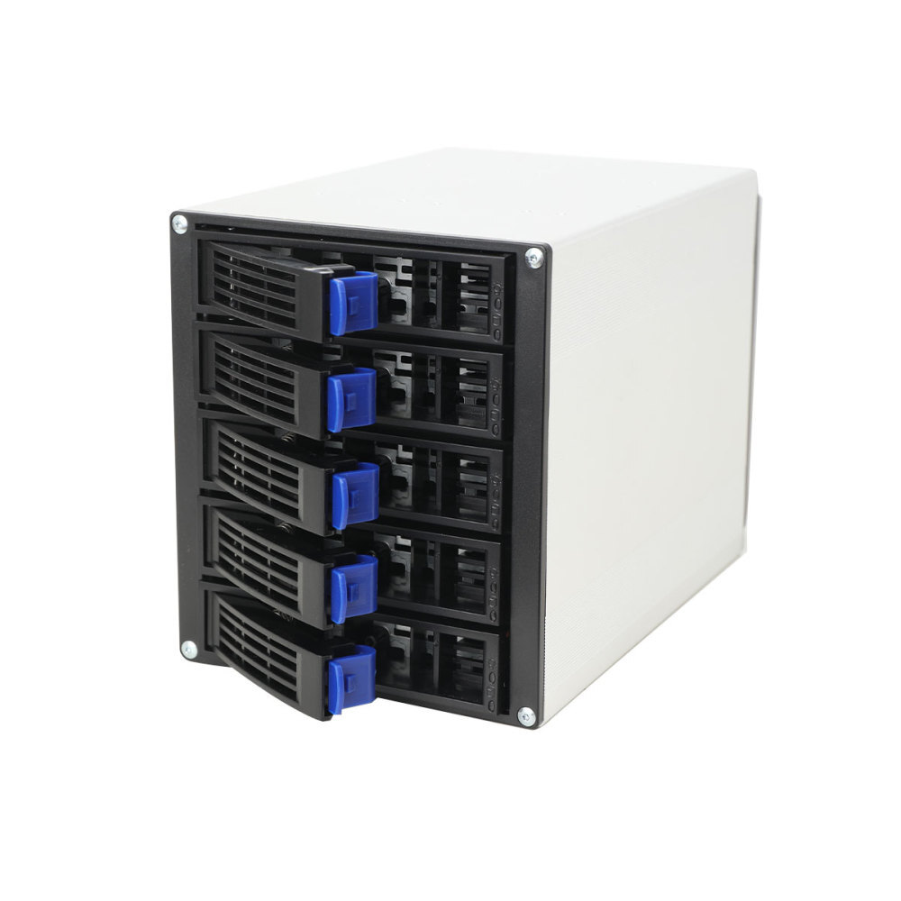 HDD Enclosure Hot Swap Cage 5-Bay 3 x 5.25" Drive Bays 5x SATA 3.5"/2.5"Sas HDD