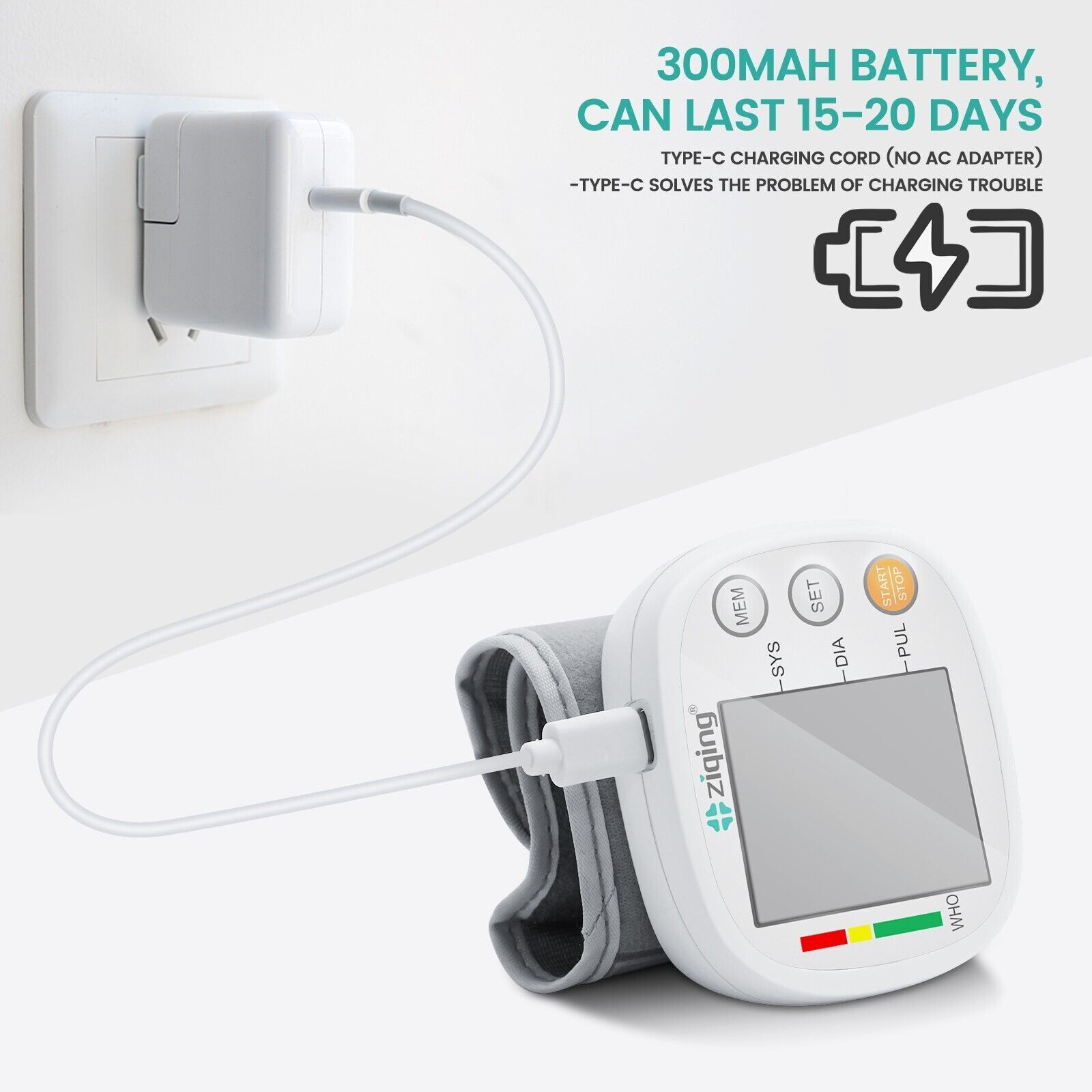 Automatic LCD Wrist Blood Pressure Monitor BP Machine Heart Rate Machine