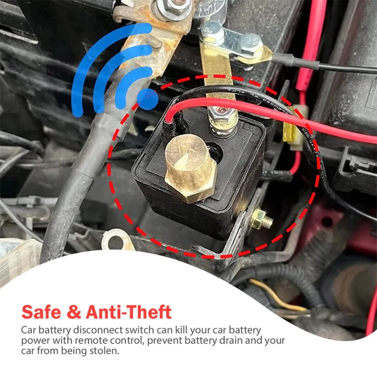 Car Battery Disconnect Switch Remote Control Power Kill Master Isolator Cut Off