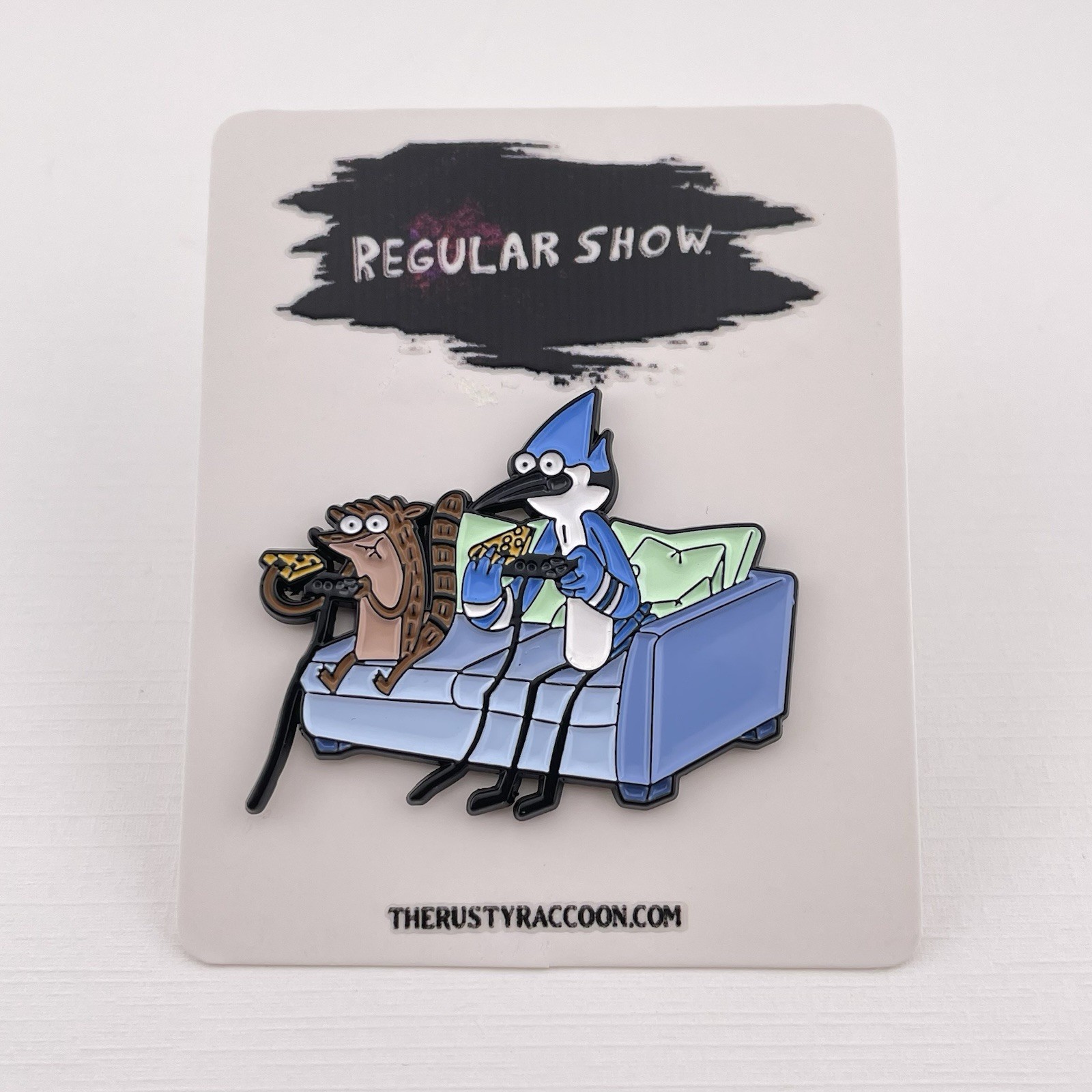 Regular Show Enamel Pin Mordecai And Rigby Playing Video Games