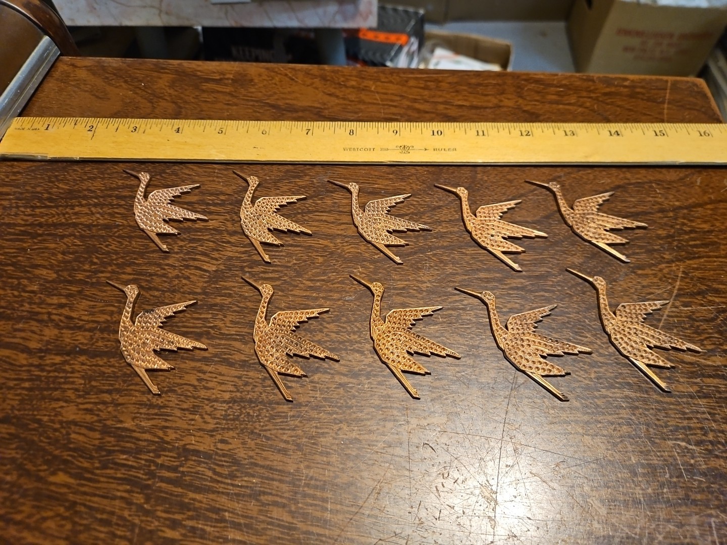 Lot Of 10 Studded Stork France Vintage 60s Brass Stampings Findings Jewelry