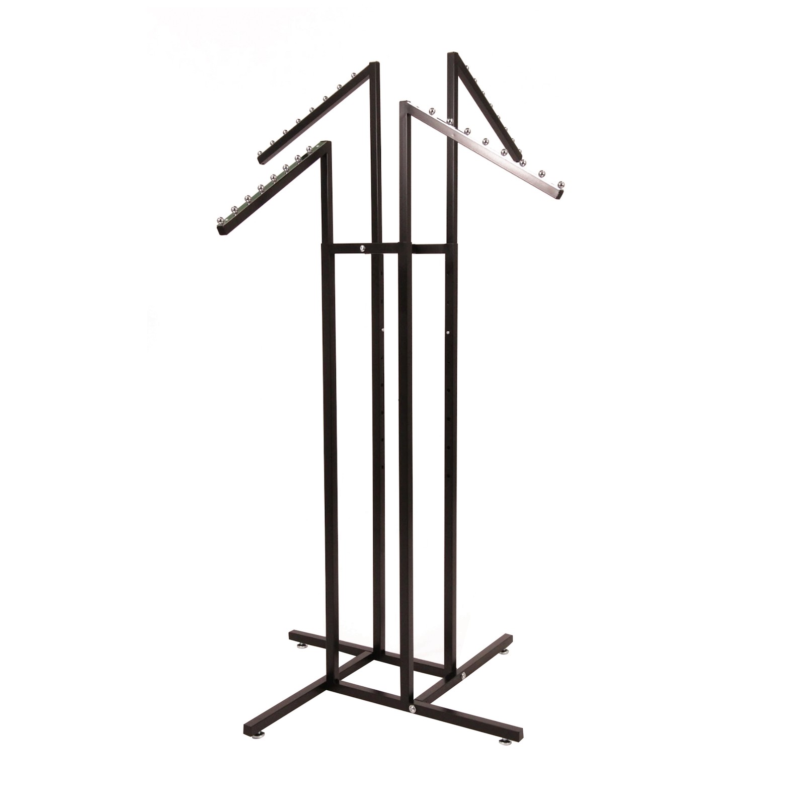 SSWBasics Black 4 Way Adjustable Clothing Rack with Slanted Arms - Retail