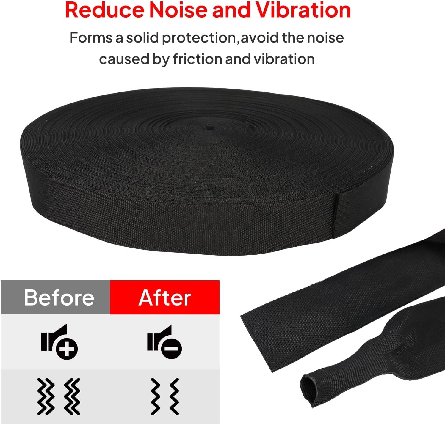 Black 2:1 Ratio Automotive Heat Shrink Braided Sleeving Tube Protect Cable/Wires