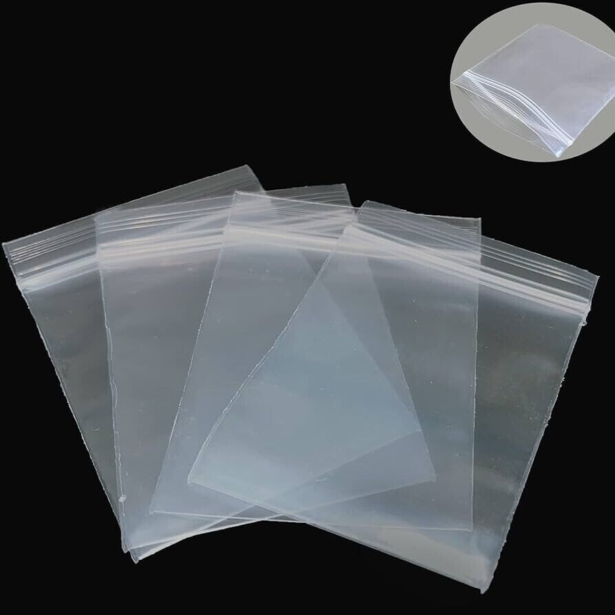 Clear Zip Seal Plastic Bags Jewelry Zipper Top Lock Reclosable Baggies 2 Mil 2ML