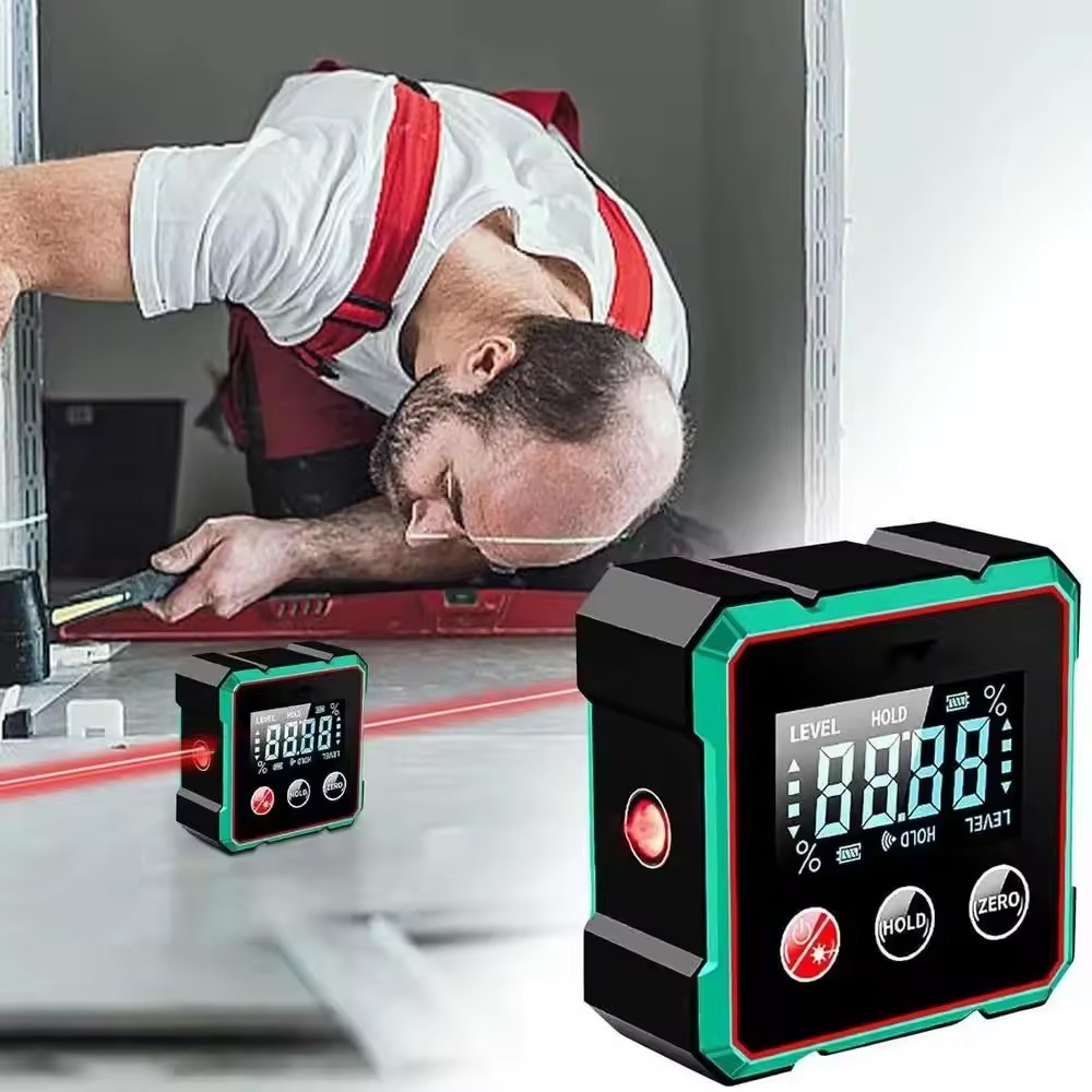 Digital Angle Finder W/ Laser Level Inclinometer Magnetic Angle Gauge Protractor