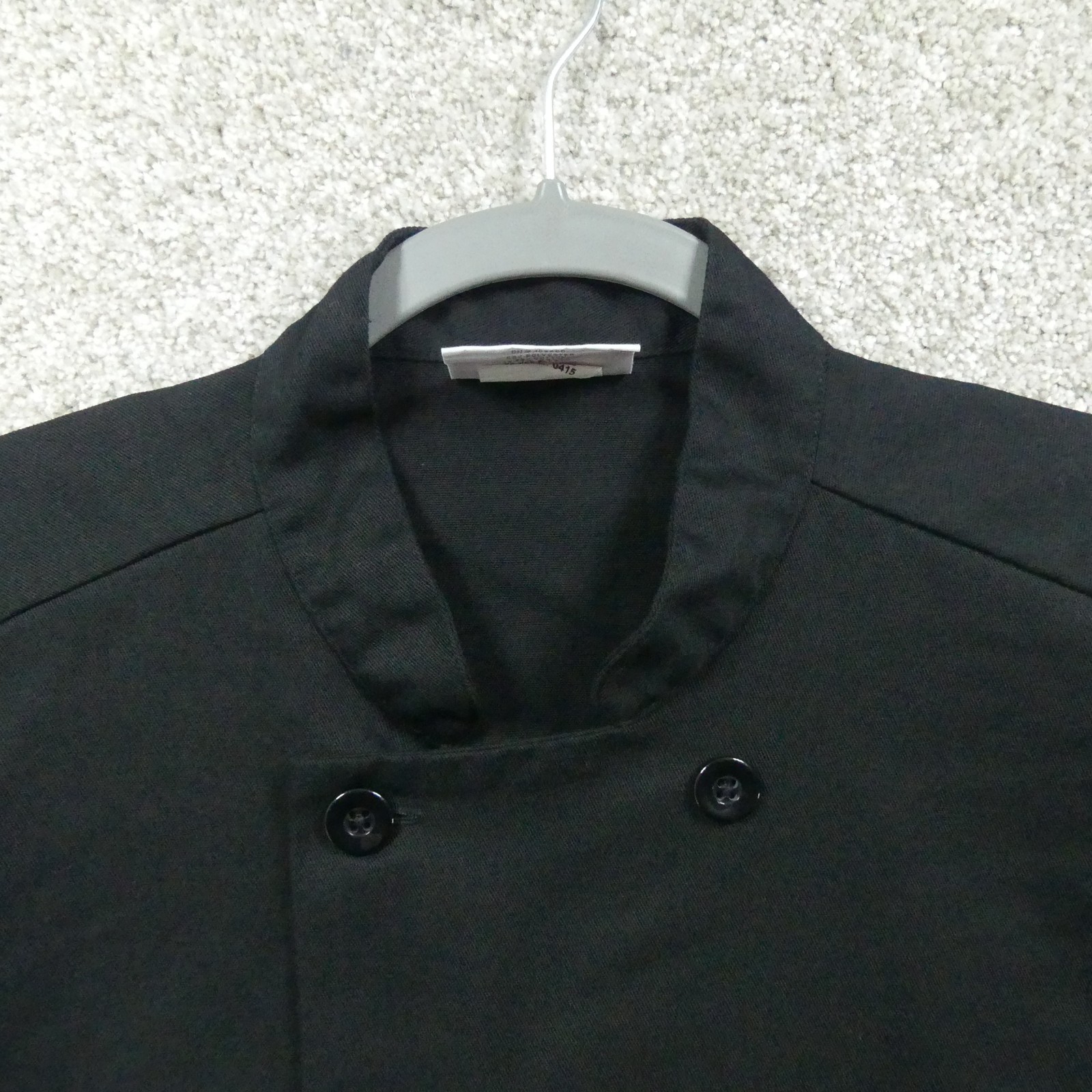 Uncommon Theads Chef Coat Unisex Large Black Short Sleeve 0415