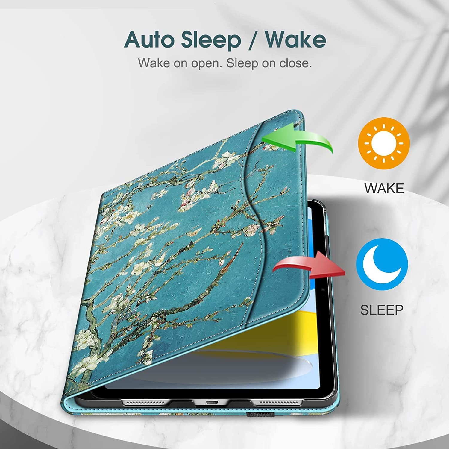 For iPad 10th Gen 10.9 inch (2022) Case Multi-Angle Viewing Stand Cover w Pocket