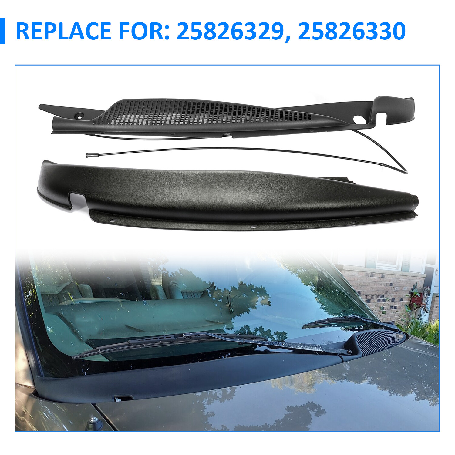 Driver&Passenger Side Windshield Wiper Motor Cowl Cover For 96-17 Chevrolet GMC