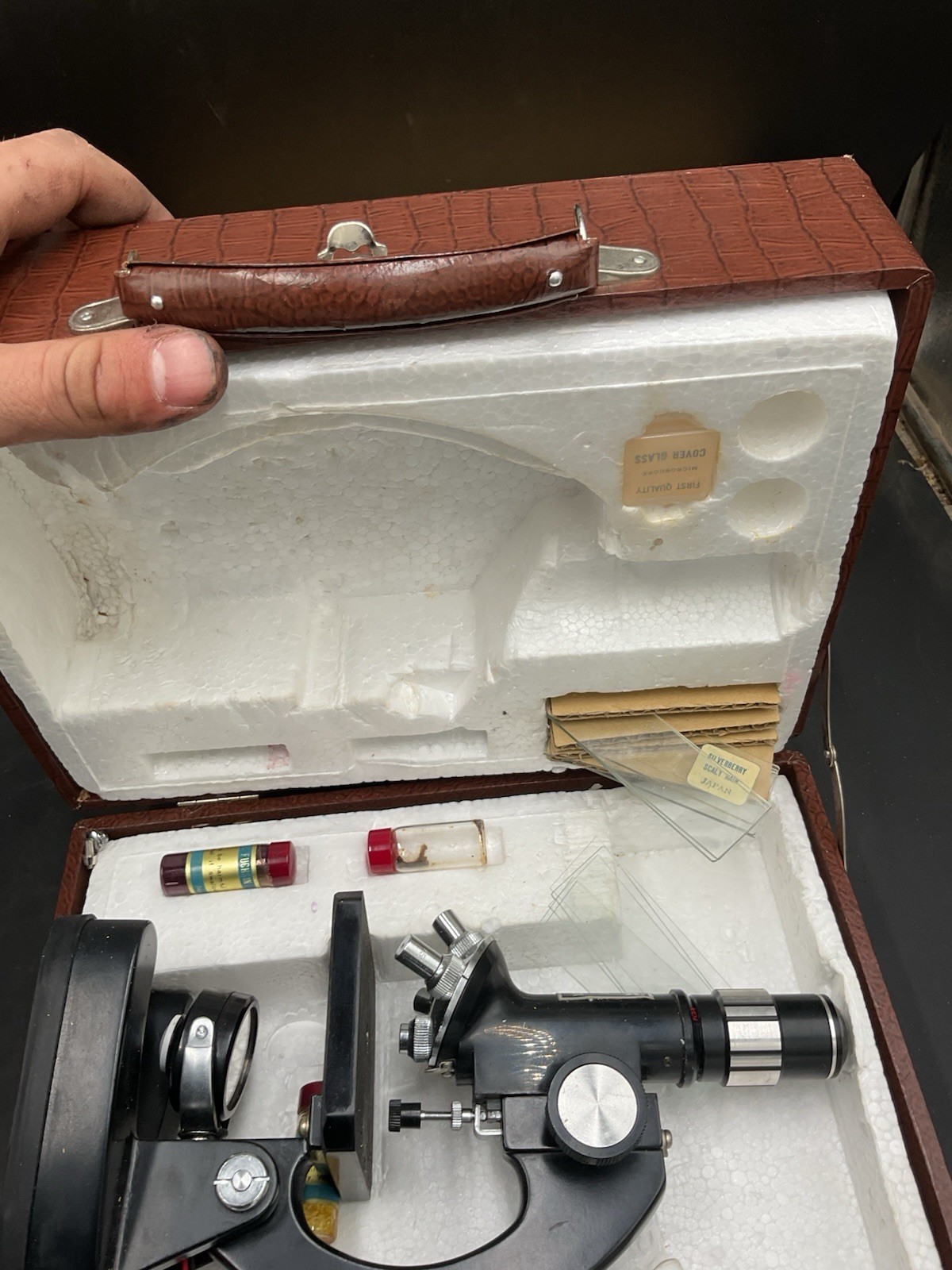 Vintage Monolux Microscope W/ Case