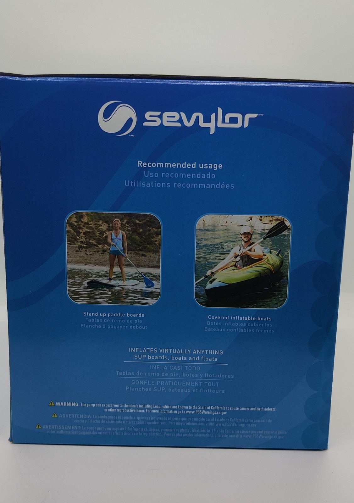 Sevylor 12V SUP Watersport Pump Auto Shutoff 15 PSI Universal Adapters